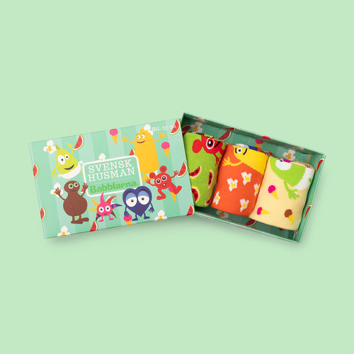 Barnstrumpor - Babblarna Grön box 3-pack