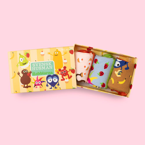 Barnstrumpor - Babblarna Gul box 3-pack