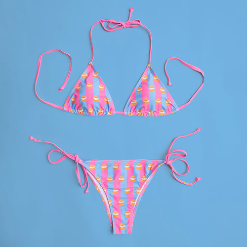 Trekantsbikini ljusblå/rosa - Semlan - Svenskhusman