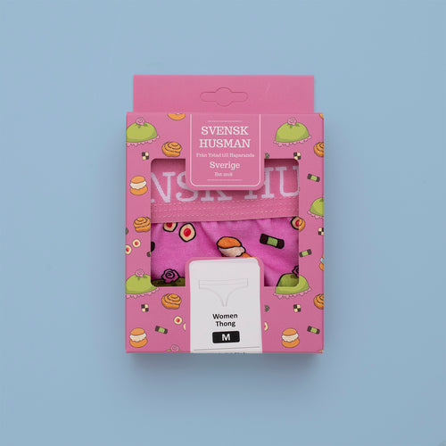Stringtrosor - FIKA Mönster - Rosa - Svenskhusman