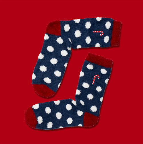 Fluffiga strumpor Polkagris