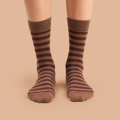 Socks - Brown-brown striped