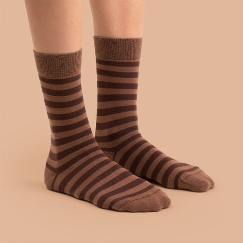 Socks - Brown-brown striped