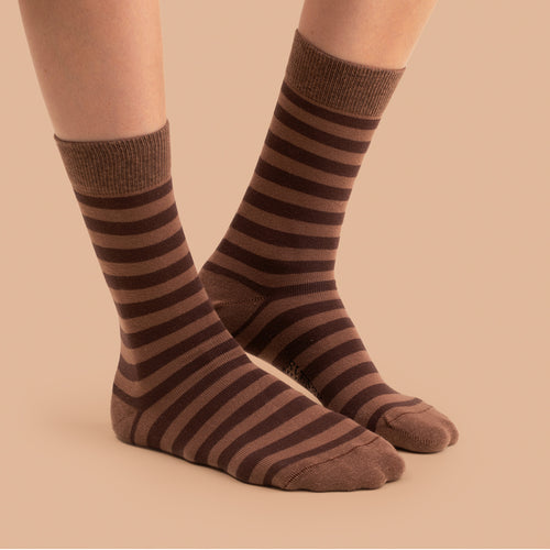 Socks - Brown-brown striped