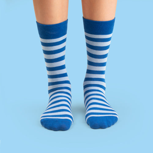 Socks - Blue-light blue striped