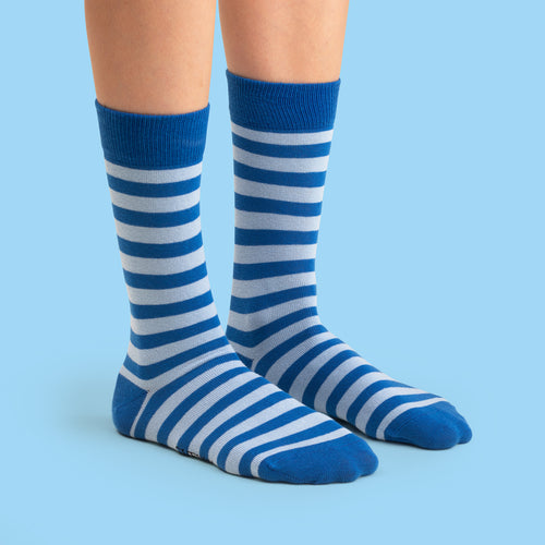 Socks - Blue-light blue striped