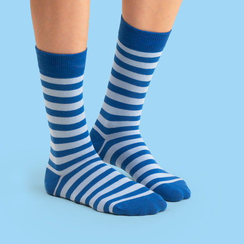 Socks - Blue-light blue striped