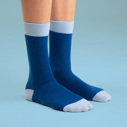 Socks - Blue-light blue contrast