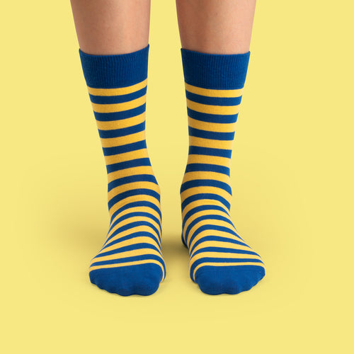 Socks - Blue and yellow striped