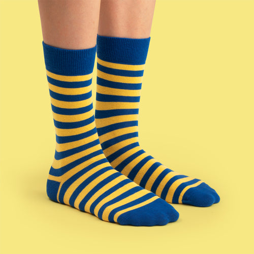 Socks - Blue and yellow striped