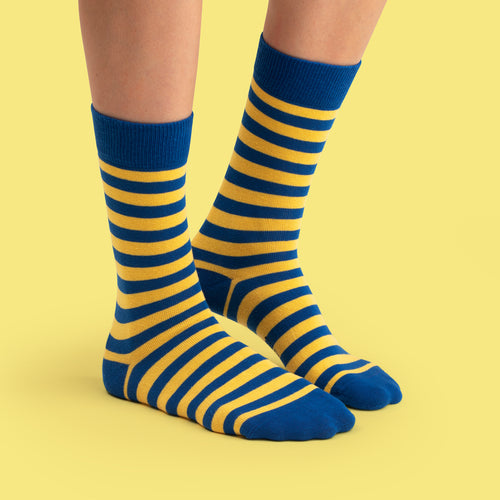 Socks - Blue and yellow striped