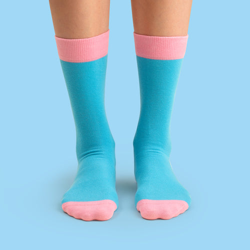Socks - Pink-turquoise contrast