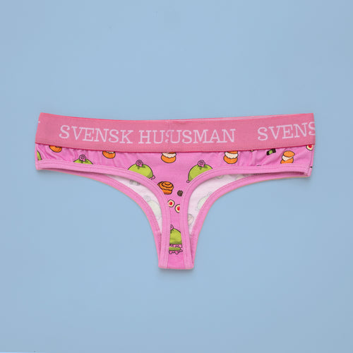 Stringtrosor - FIKA Mönster - Rosa - Svenskhusman
