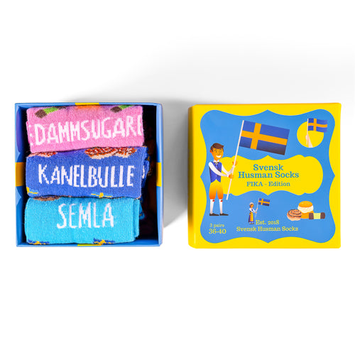 Svensk Husman Socks Fika Gift Box 3-pack - Svenskhusman