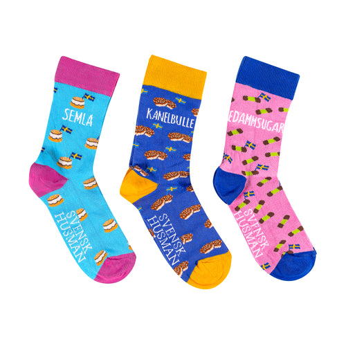 Svensk Husman Socks Fika Gift Box 3-pack - Svenskhusman
