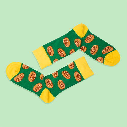 Strumpor - Kanelbulle grön
