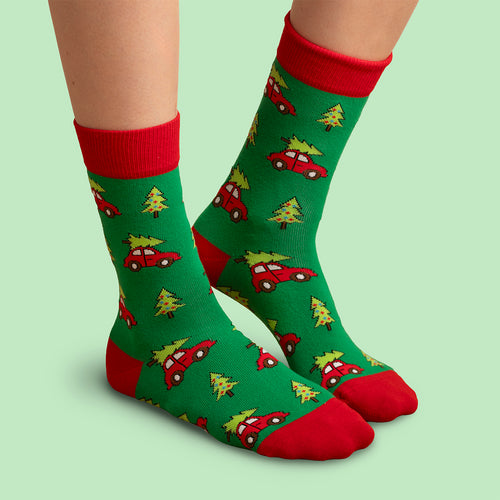 Socken - Gran på bil