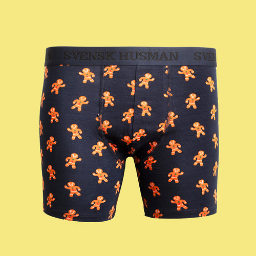 Boxerkalsonger Boxer med mönster av pepparkaksgubbar - Svenskhusman