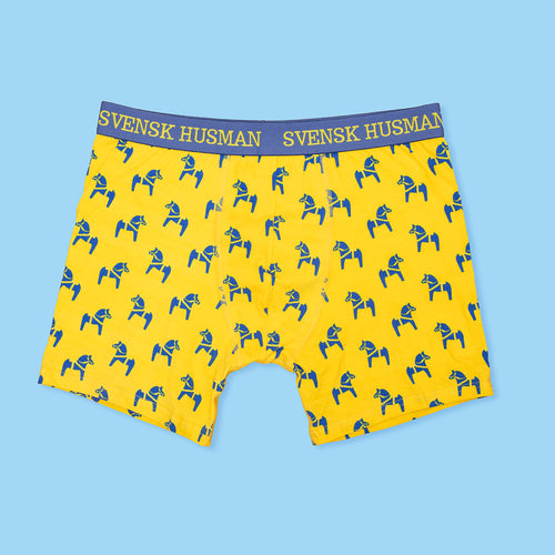 Boxerkalsonger Boxer - Dalahäst Blå Gul - Svenskhusman