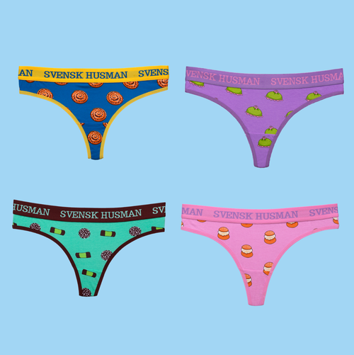 4-pack Stringtrosor Thong - Fikafavoriter