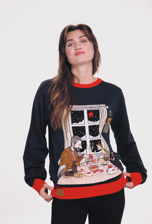 Weihnachtspullover - Petterson und Findus Weihnachtstisch - Damen