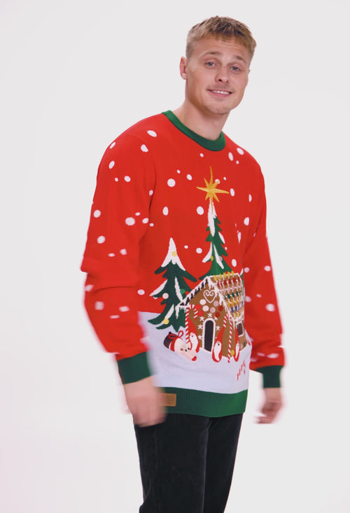 Christmas Sweater - Gingerbread House - Men