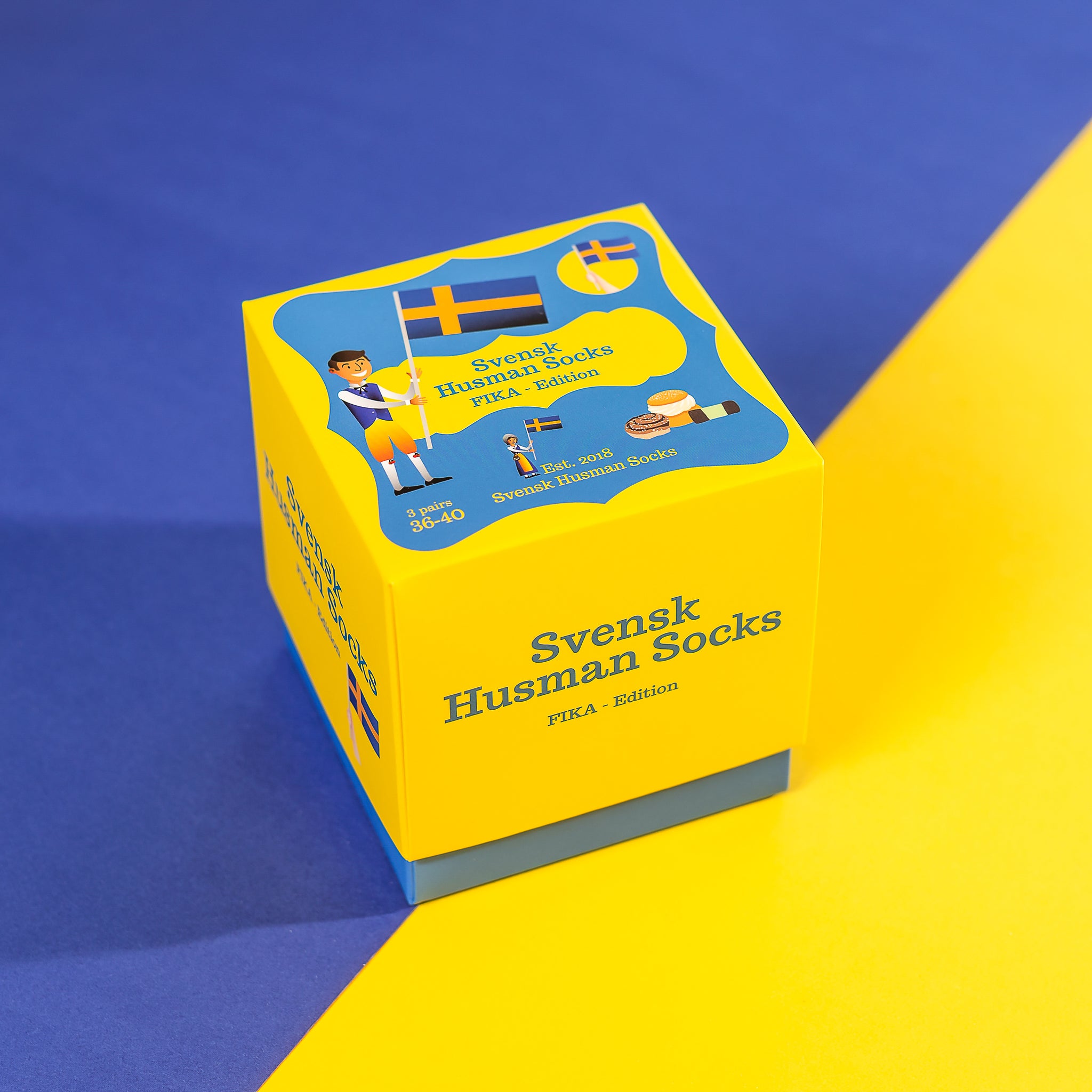 Svensk Husman Socks Fika Gift Box 3-pack